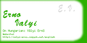 erno valyi business card